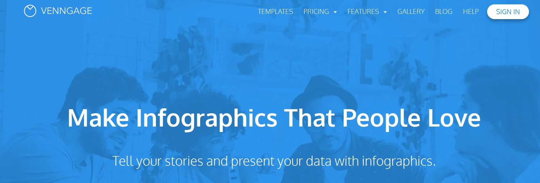 The Venngage main page